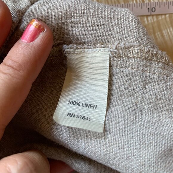 J.Jill 100% Linen Pull On Elastic Wide Leg Pants M Boxy Pockets Beach Lagenlook - Picture 5 of 5